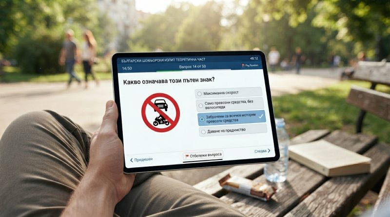 Листовки за категория В и В1: Новите изпитни тестове 2026 вече са налични като мобилно приложение